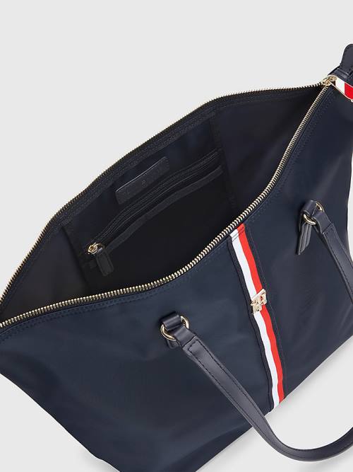 Tommy Hilfiger Nylon Signature Tote Táska Női Kék | TH359HBO