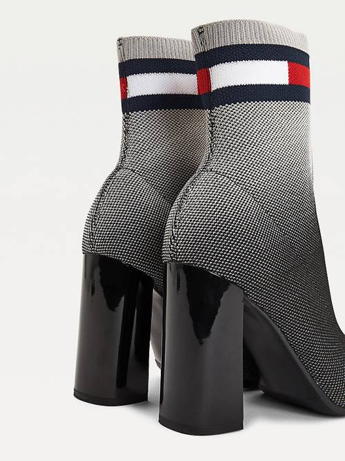 Tommy Hilfiger Ombre Knit High Heel Bakancs Női Fekete | TH431ABZ