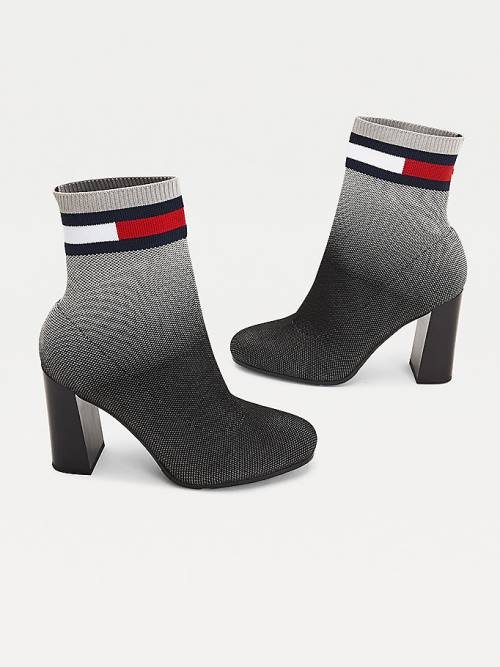 Tommy Hilfiger Ombre Knit High Heel Bakancs Női Fekete | TH431ABZ