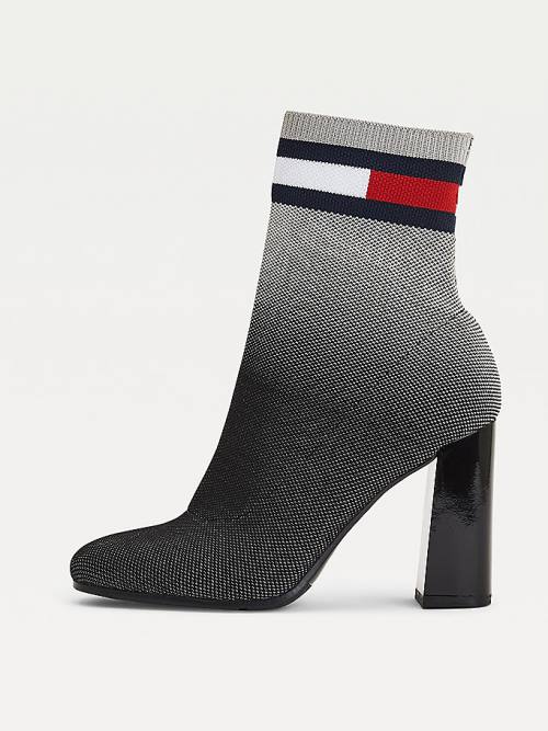 Tommy Hilfiger Ombre Knit High Heel Bakancs Női Fekete | TH431ABZ