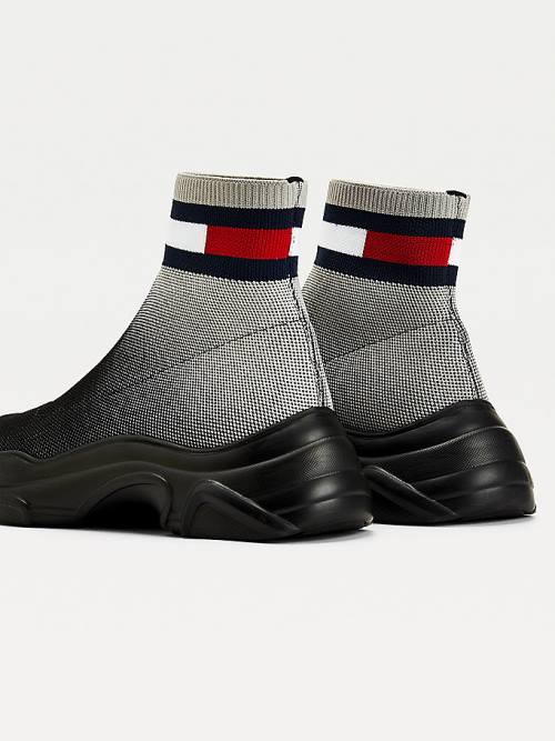 Tommy Hilfiger Ombre Knit Hybrid Bakancs Női Fekete | TH359IET