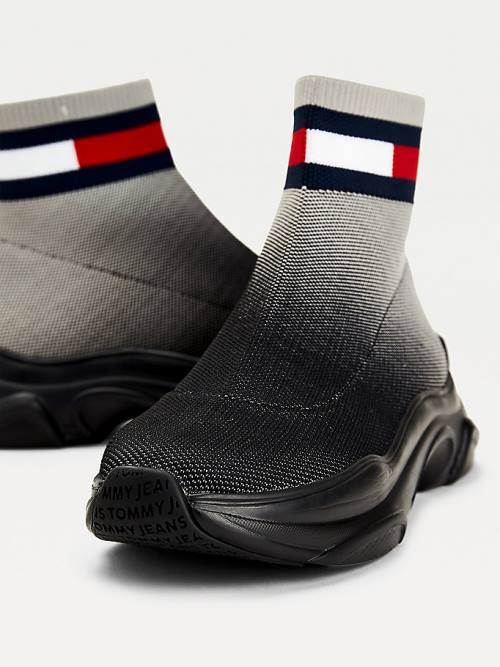 Tommy Hilfiger Ombre Knit Hybrid Bakancs Női Fekete | TH359IET