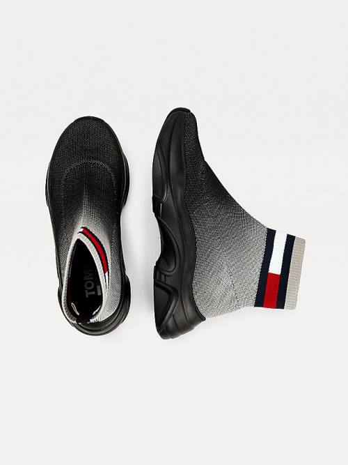 Tommy Hilfiger Ombre Knit Hybrid Bakancs Női Fekete | TH359IET