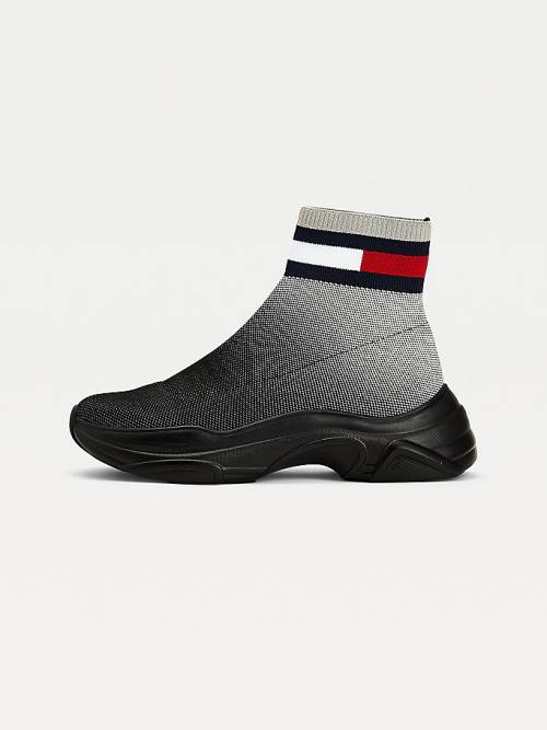 Tommy Hilfiger Ombre Knit Hybrid Bakancs Női Fekete | TH359IET