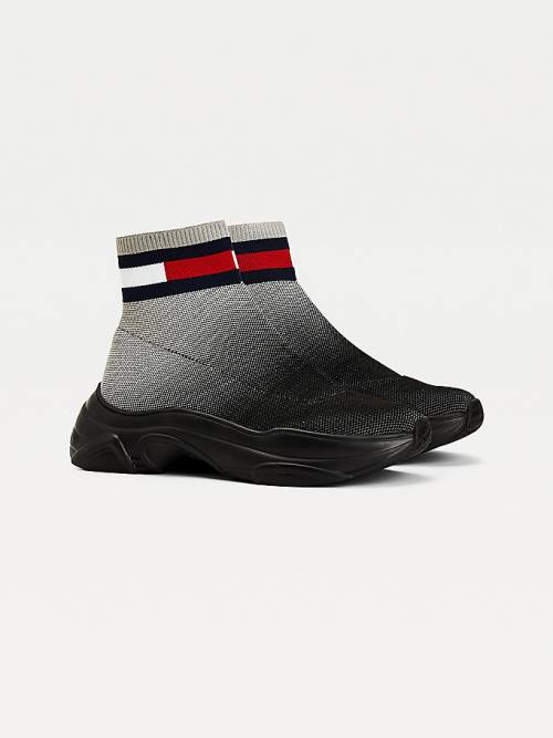 Tommy Hilfiger Ombre Knit Hybrid Bakancs Női Fekete | TH359IET