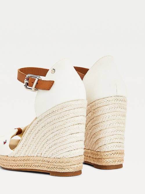 Tommy Hilfiger Open Toe High Éktalpú Espadrille Szandál Női Fehér | TH480DAT