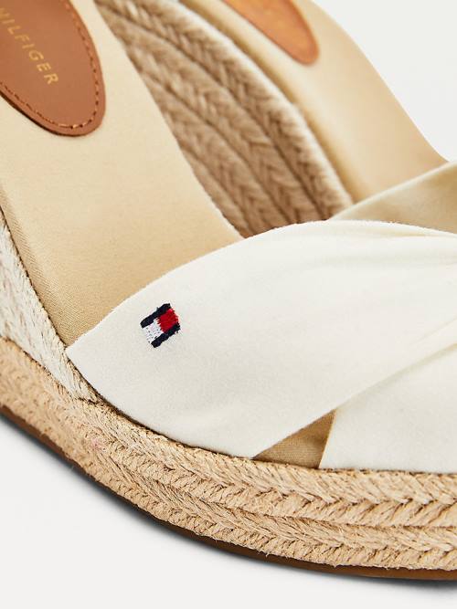 Tommy Hilfiger Open Toe High Éktalpú Espadrille Szandál Női Fehér | TH480DAT