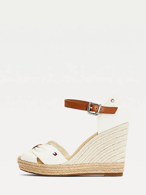 Tommy Hilfiger Open Toe High Éktalpú Espadrille Szandál Női Fehér | TH480DAT