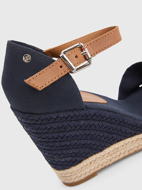 Tommy Hilfiger Open Toe High Éktalpú Espadrille Szandál Női Kék | TH506YWZ