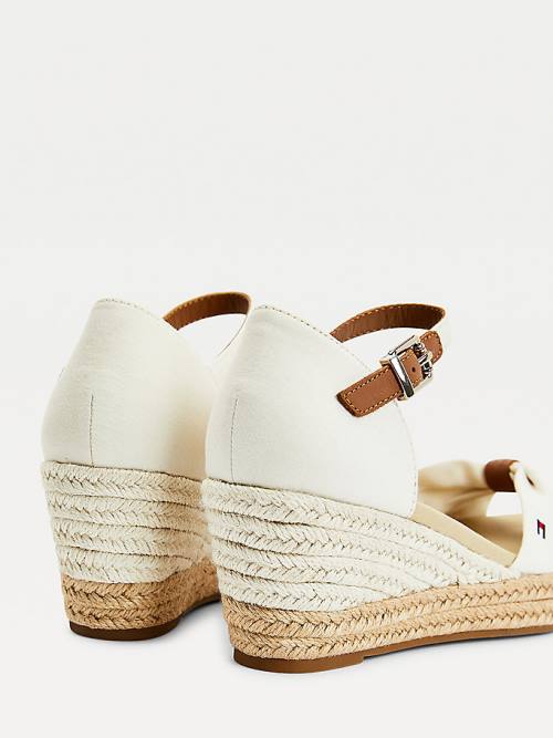 Tommy Hilfiger Open Toe Mid Éktalpú Espadrille Szandál Női Fehér | TH026MXG