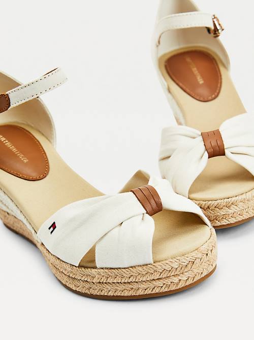 Tommy Hilfiger Open Toe Mid Éktalpú Espadrille Szandál Női Fehér | TH026MXG