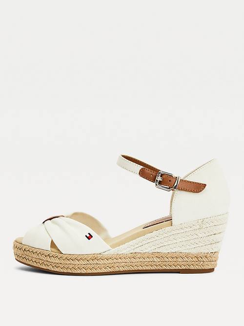 Tommy Hilfiger Open Toe Mid Éktalpú Espadrille Szandál Női Fehér | TH026MXG