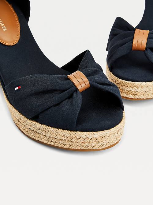 Tommy Hilfiger Open Toe Mid Éktalpú Espadrille Szandál Női Kék | TH947BGV