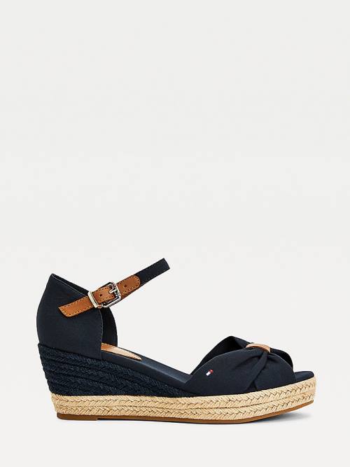 Tommy Hilfiger Open Toe Mid Éktalpú Espadrille Szandál Női Kék | TH947BGV