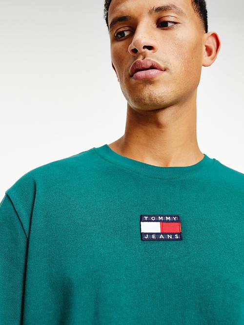 Tommy Hilfiger Organic Pamut Badge Póló Férfi Zöld | TH673NBJ