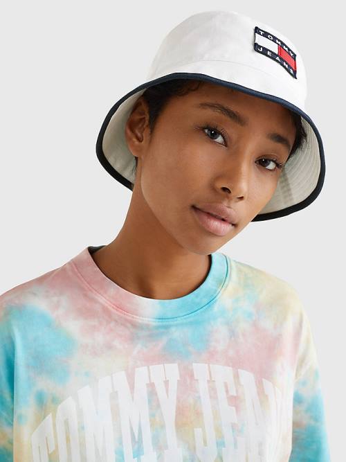 Tommy Hilfiger Organic Pamut Bucket Kalap Női Fehér | TH974BYZ