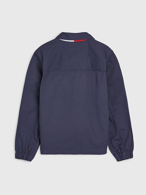 Tommy Hilfiger Organic Pamut Coach Kabát Fiú Kék | TH527RKJ