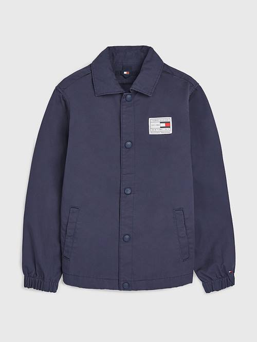 Tommy Hilfiger Organic Pamut Coach Kabát Fiú Kék | TH527RKJ