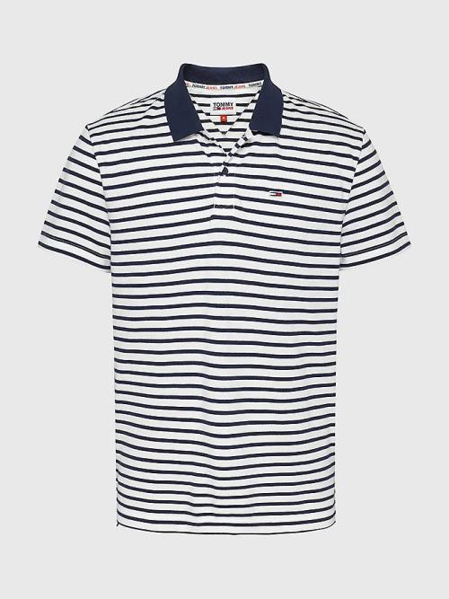 Tommy Hilfiger Organic Pamut Contrast Collar Póló Férfi Kék | TH054ELB