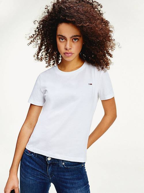 Tommy Hilfiger Organic Pamut Crew Neck Póló Női Fehér | TH531SYJ