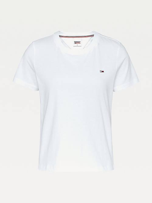 Tommy Hilfiger Organic Pamut Crew Neck Póló Női Fehér | TH531SYJ