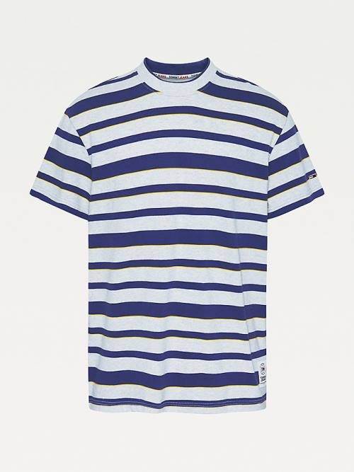 Tommy Hilfiger Organic Pamut Double Collar Stripe Póló Férfi Szürke | TH651SUM