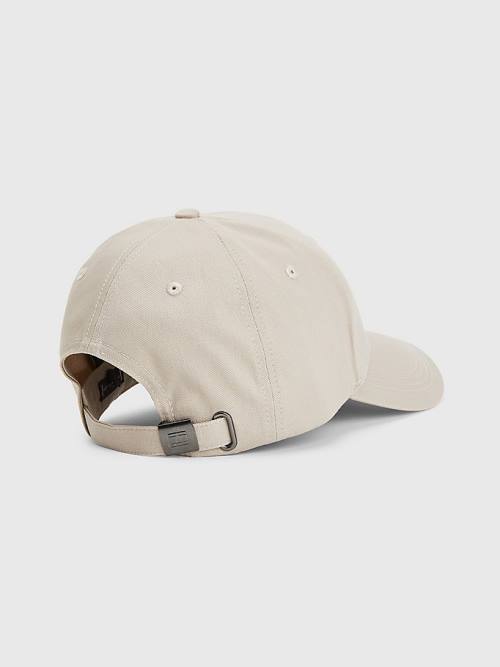 Tommy Hilfiger Organic Pamut Flag Embroidery Cap Kalap Férfi Bézs | TH238YPA