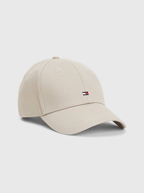 Tommy Hilfiger Organic Pamut Flag Embroidery Cap Kalap Férfi Bézs | TH238YPA