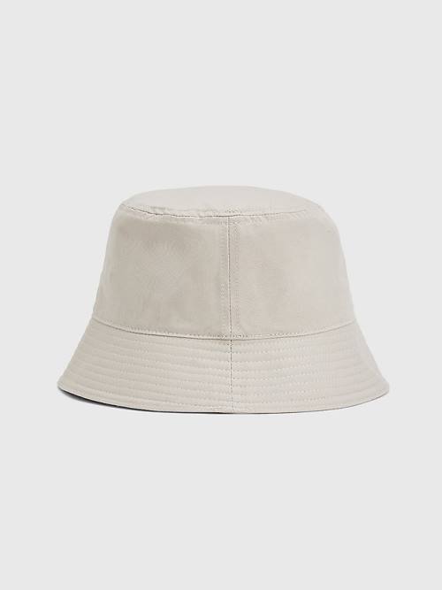 Tommy Hilfiger Organic Pamut Flag Embroidery Bucket Kalap Férfi Bézs | TH482EUI