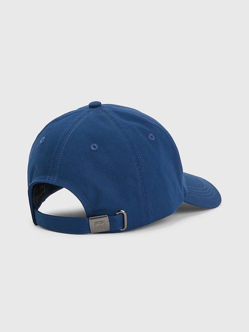 Tommy Hilfiger Organic Pamut Flag Embroidery Cap Kalap Férfi Kék | TH803WEQ