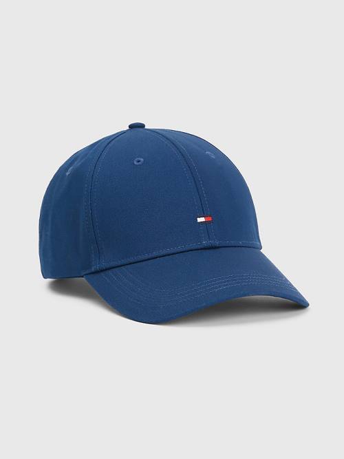 Tommy Hilfiger Organic Pamut Flag Embroidery Cap Kalap Férfi Kék | TH803WEQ