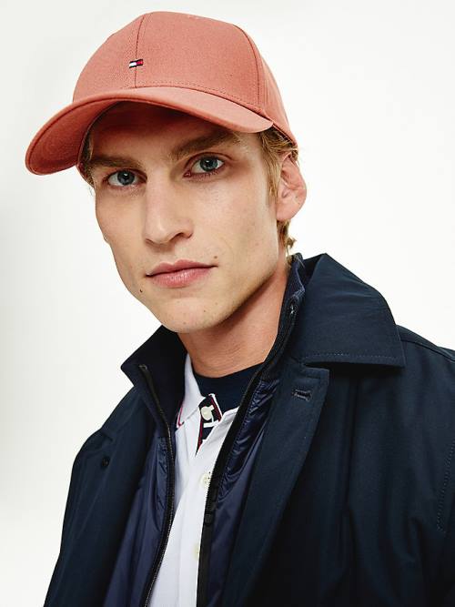 Tommy Hilfiger Organic Pamut Flag Embroidery Cap Kalap Férfi Barna | TH893AYT