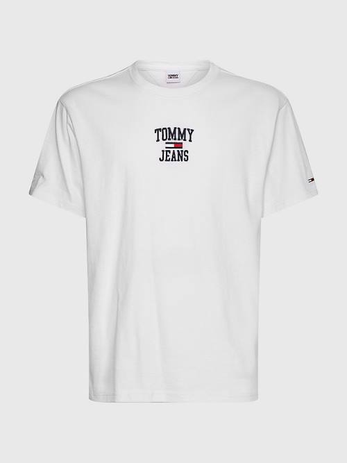 Tommy Hilfiger Organic Pamut Jersey Logo Póló Férfi Fehér | TH187ULF