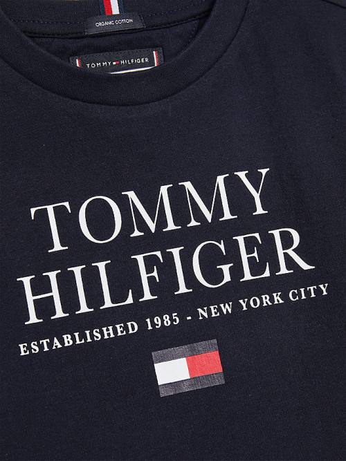 Tommy Hilfiger Organic Pamut Logo Póló Fiú Kék | TH290XWS