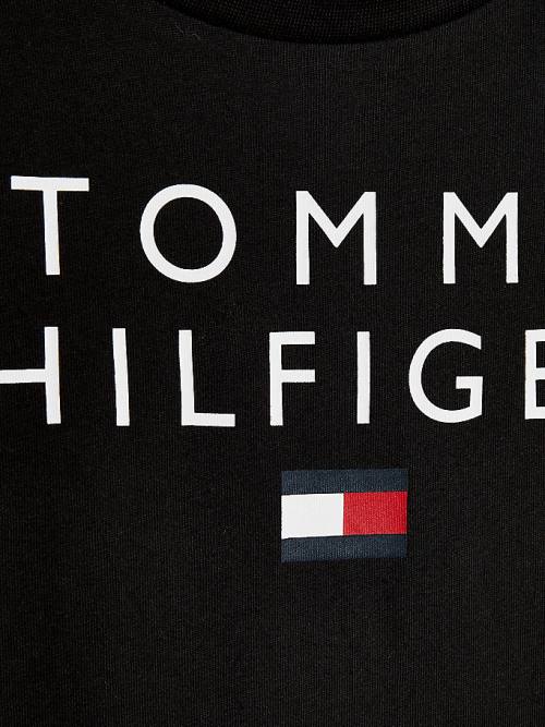 Tommy Hilfiger Organic Pamut Logo Póló Fiú Fekete | TH296WIE