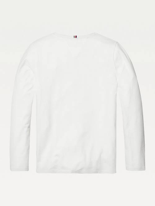 Tommy Hilfiger Organic Pamut Long Sleeve Top Póló Lány Fehér | TH701VEP