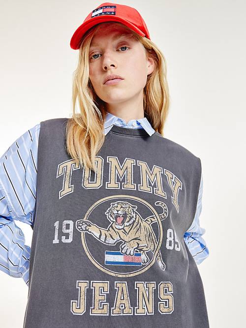 Tommy Hilfiger Organic Pamut Midi Ruha Női Fekete | TH287JPL