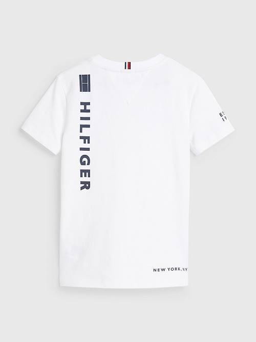 Tommy Hilfiger Organic Pamut Multi-Logo Póló Fiú Fehér | TH259SVF