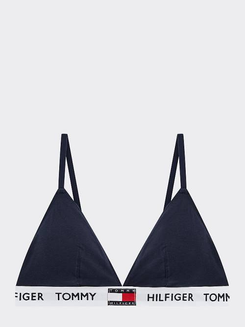 Tommy Hilfiger Organic Pamut Padded Triangle Bra Fehérnemű Női Kék | TH761WCN