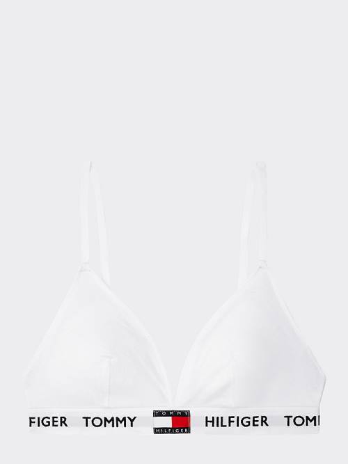 Tommy Hilfiger Organic Pamut Padded Triangle Bra Fehérnemű Női Fehér | TH809BOK