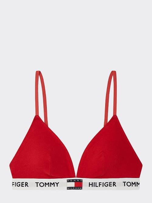 Tommy Hilfiger Organic Pamut Padded Triangle Bra Fehérnemű Női Piros | TH873ZRW