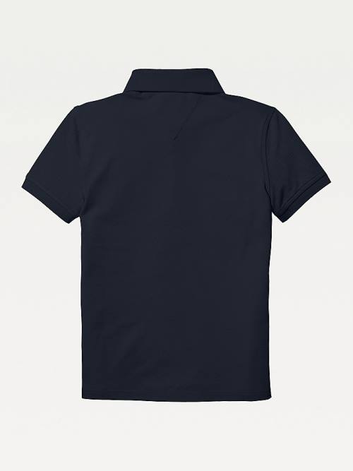 Tommy Hilfiger Organic Pamut Polo Shirt Póló Fiú Kék | TH197TOP