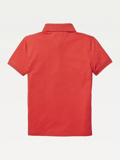 Tommy Hilfiger Organic Pamut Polo Shirt Póló Lány Piros | TH652FIE