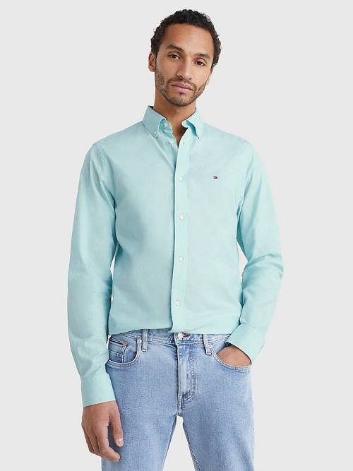 Tommy Hilfiger Organic Pamut Poplin Regular Fit Ingek Férfi Kék | TH139GDN