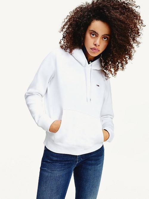 Tommy Hilfiger Organic Pamut Regular Fit Kapucnis Pulóver Női Fehér | TH547DFM