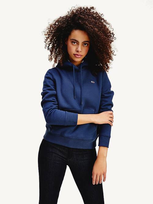 Tommy Hilfiger Organic Pamut Regular Fit Kapucnis Pulóver Női Kék | TH597AFX