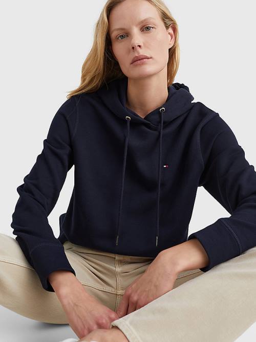 Tommy Hilfiger Organic Pamut Regular Fit Kapucnis Pulóver Női Kék | TH906FSO