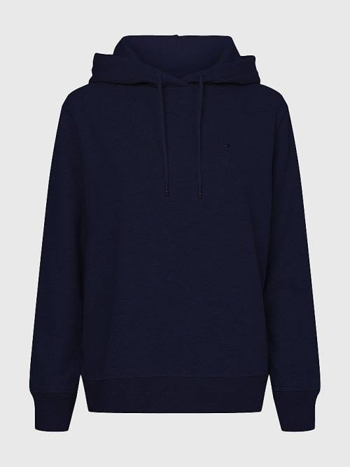 Tommy Hilfiger Organic Pamut Regular Fit Kapucnis Pulóver Női Kék | TH906FSO