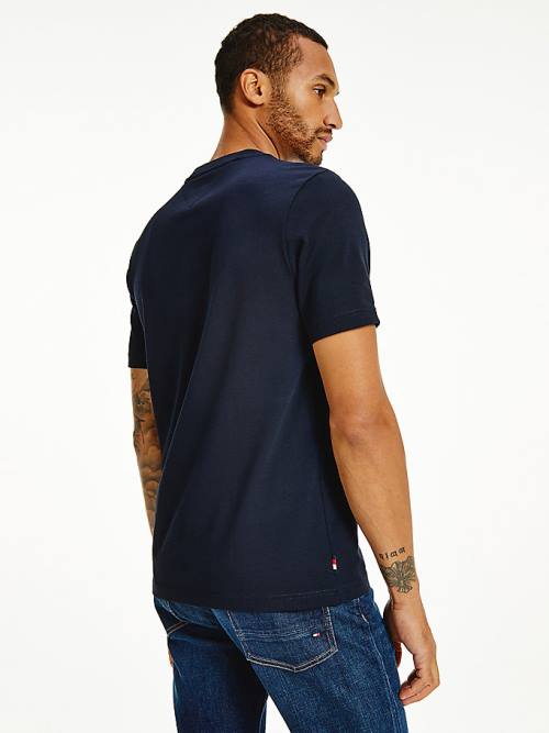 Tommy Hilfiger Organic Pamut Relaxed Fit Póló Férfi Kék | TH641NOD