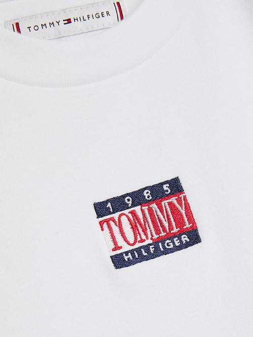 Tommy Hilfiger Organic Pamut Ribbed Crop Póló Lány Fehér | TH407MHU